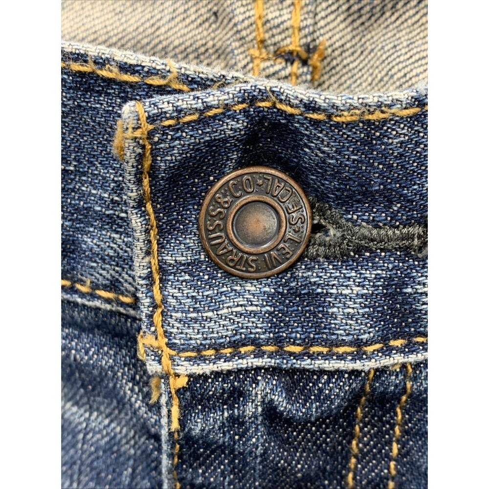 Levi's 505 Denim Jeans Men's Regular Fit Size 38X30 Blue Stretch Dark Wash - Picture 9 of 16